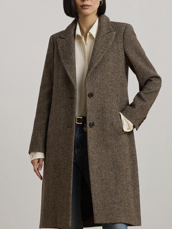 Polo Ralph Lauren Jackets & Blazers - Ralph Lauren Coat Professional Work Tweed Wool Blend Jacket Broken Twill Brown 8